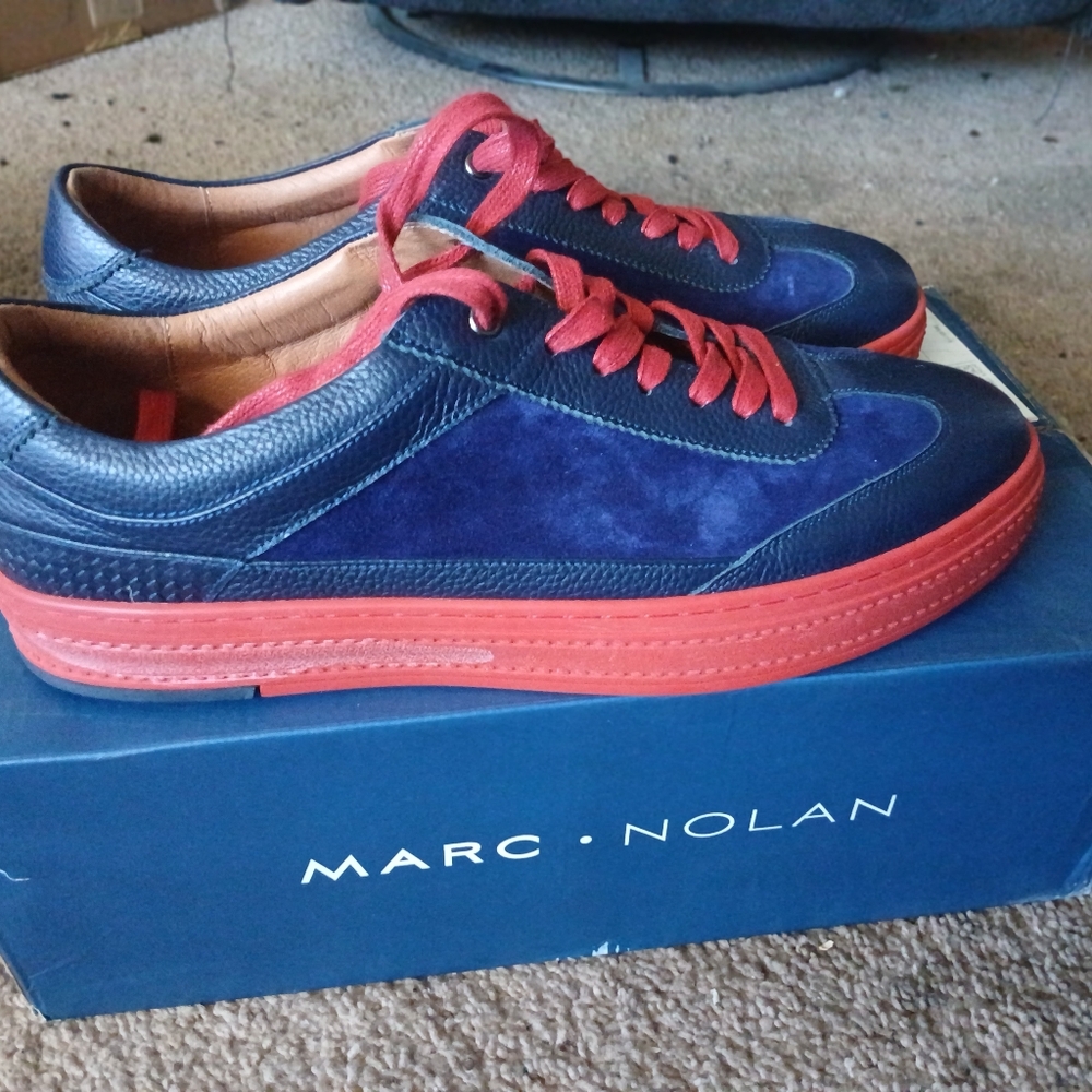 Men's Navy and Red Oxfords